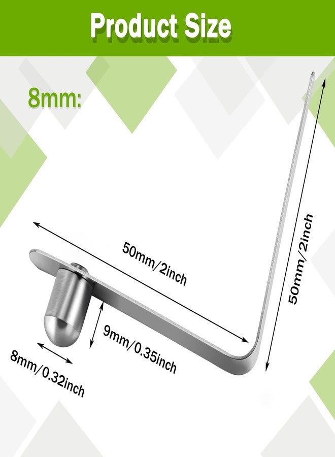 Demissle 16 Pieces Canopy Metal Push Button Spring Clip Stainless Steel Push Button Clips V Shaped Tent Pole Clips Spring Button Lock for Camping Kayak Paddle Tent Pole, 8 mm - Image 2