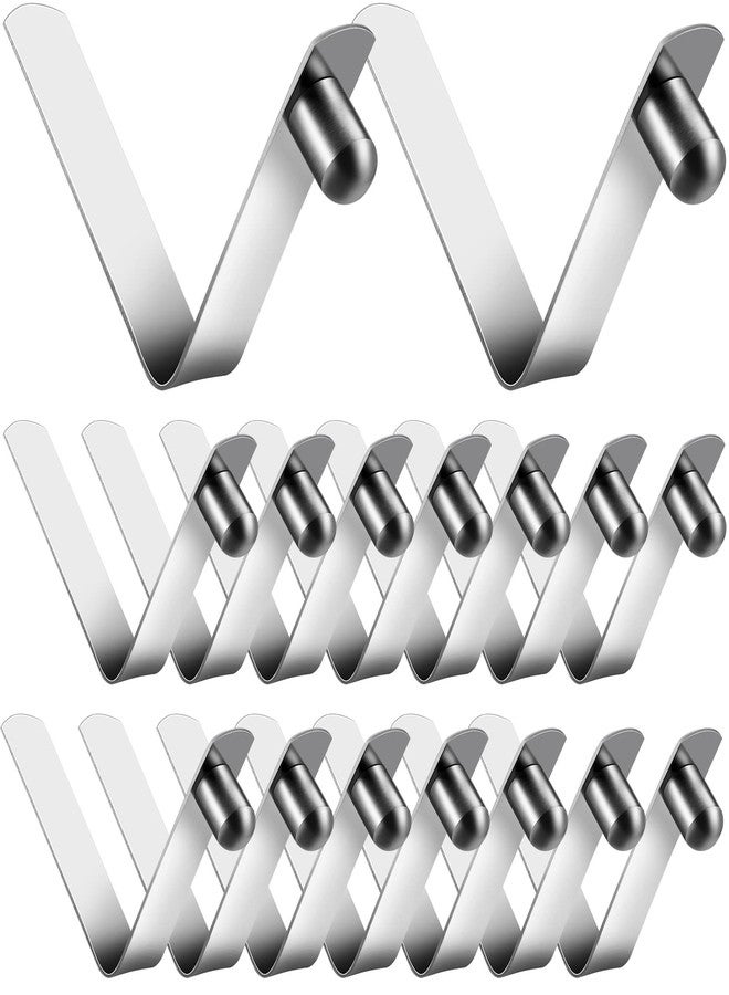 Demissle 16 Pieces Canopy Metal Push Button Spring Clip Stainless Steel Push Button Clips V Shaped Tent Pole Clips Spring Button Lock for Camping Kayak Paddle Tent Pole, 8 mm - Image 1