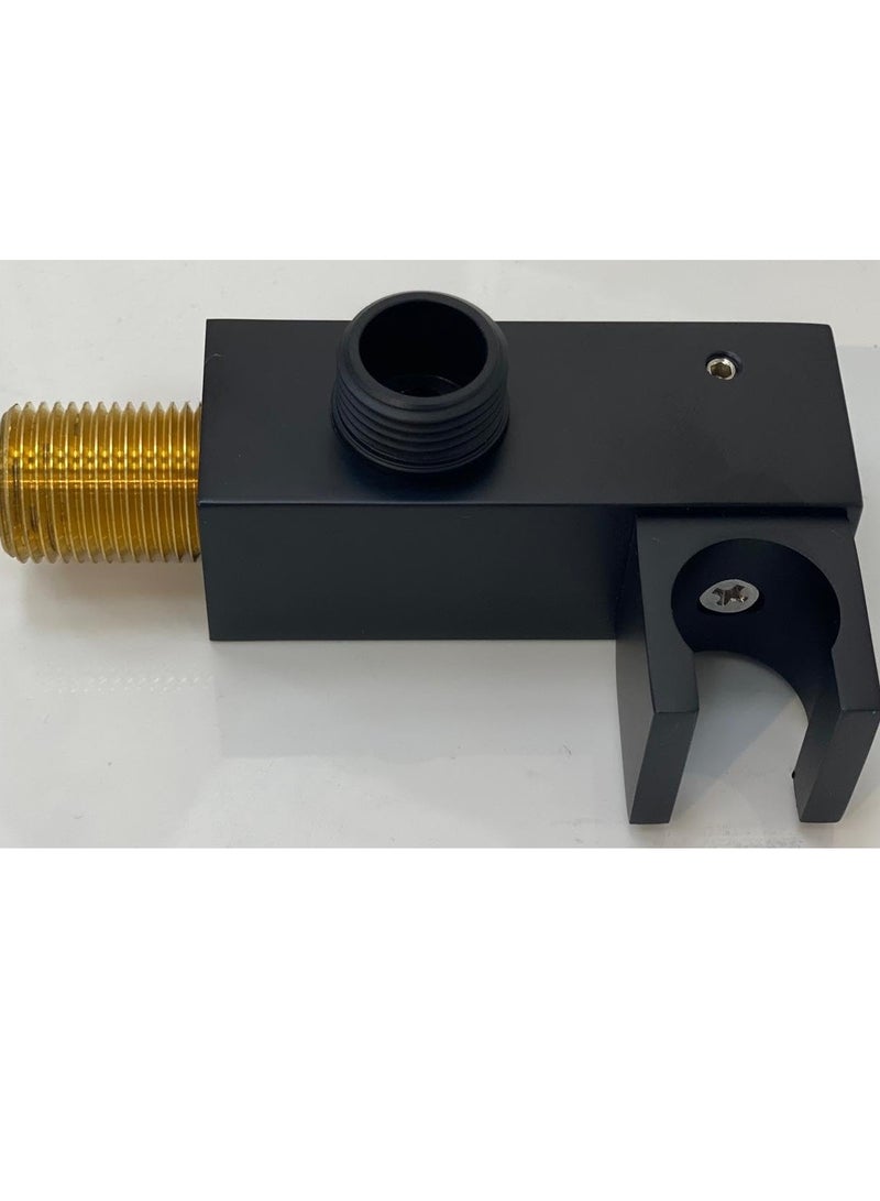 Movable shower head holder with outlet - black color, copper core, hook for hanging the bidet and screws to mount on the wall - Image 2