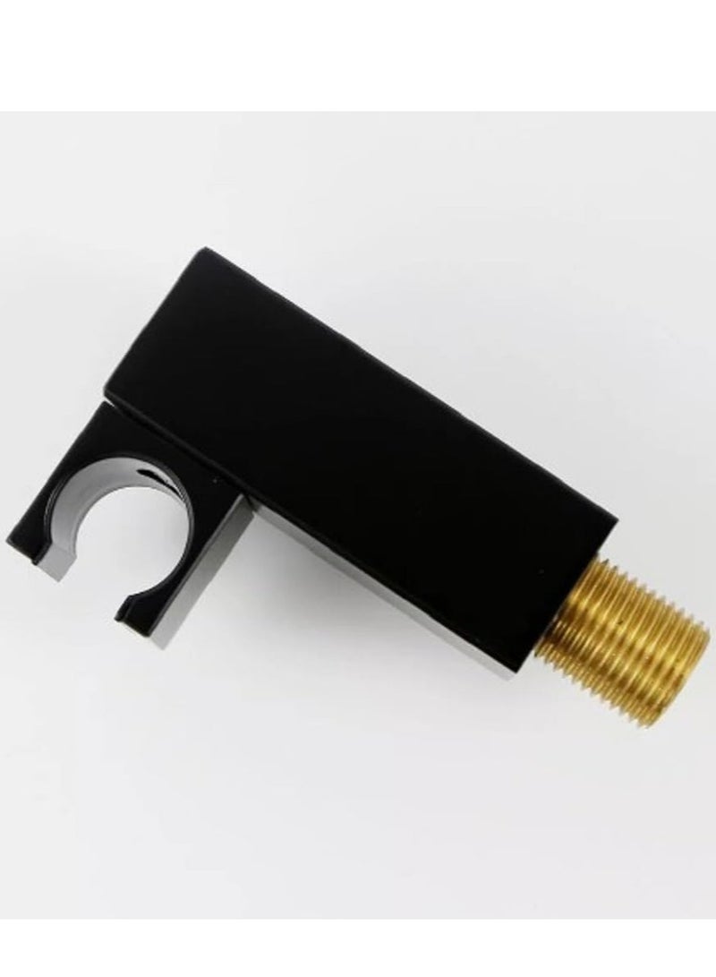 Movable shower head holder with outlet - black color, copper core, hook for hanging the bidet and screws to mount on the wall - Image 4