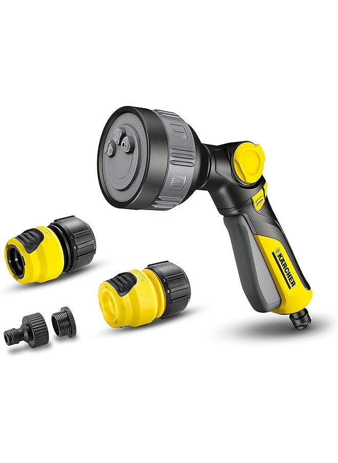 KARCHER - Multifunction Srpay Gun Set Spray Gun With 2 Universal Connectors One With Aqua Stop And Tap Adaptor With Reducer. - Image 1