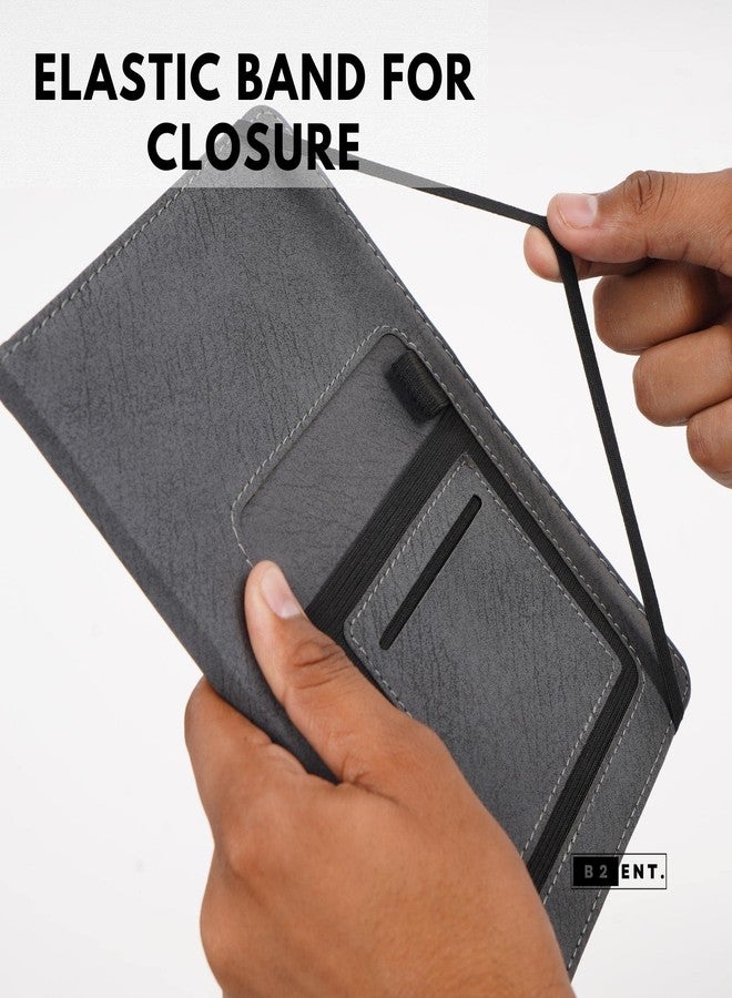 Present Mart Leather Hard Bound Notebook A5 Journal Diary For Office Use With Mobile & Card Holder Or Pen Loop Dairy For Personal |Ruled Pages With Strap Bookmark Journal Notebook (B92) 200 Pages - Image 3