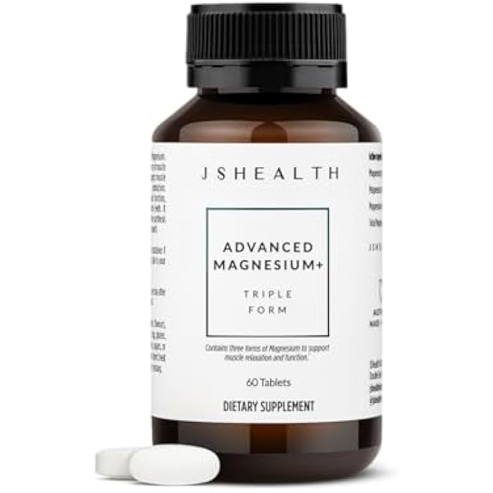 JSHealth Magnesium Supplement for Sleep. 400mg Triple-Form Glycinate, Citrate, Amino Acid Chelate. By Nutritionist Jessica Sepel (60 Tablets) - Image 1