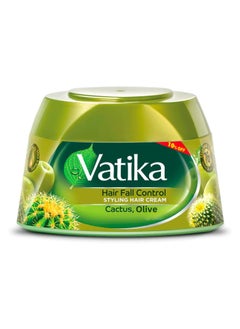 Dabur Vatika Naturals Hair Fall Control Styling Hair Cream | Natural Extracts of Cactus & Olive  190ml  - Image 1