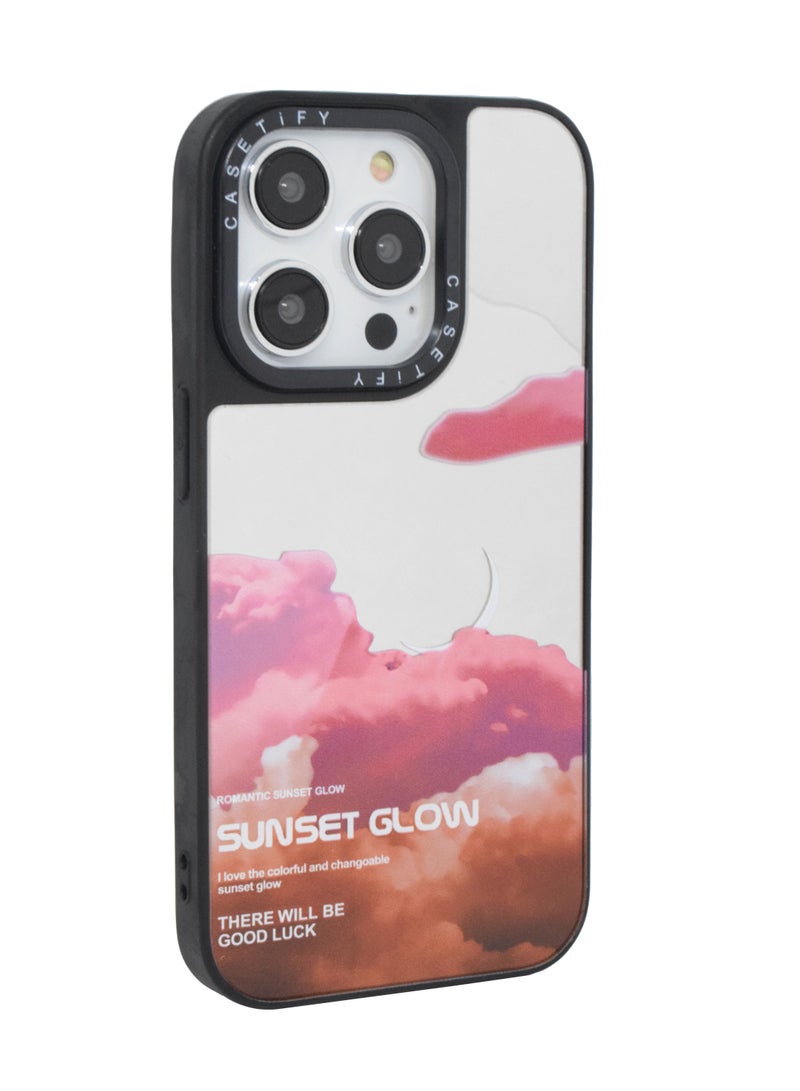 Casetify iPhone 14 Pro Cover Luxury Plating Embossed Hard Phone Case Tempered Glass Back Cover - Image 1