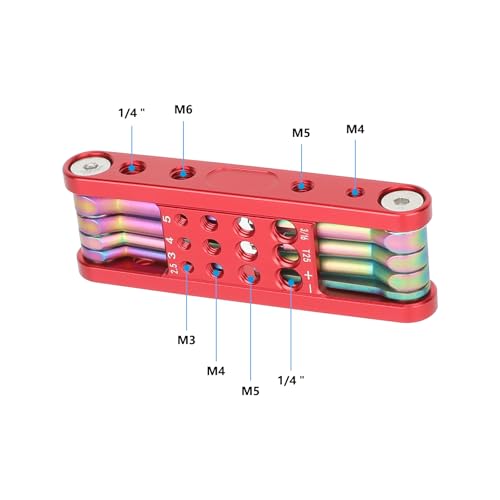 CAMVATE Folding MultiTool with Allen Wrenches Screwdrivers Red - Image 3