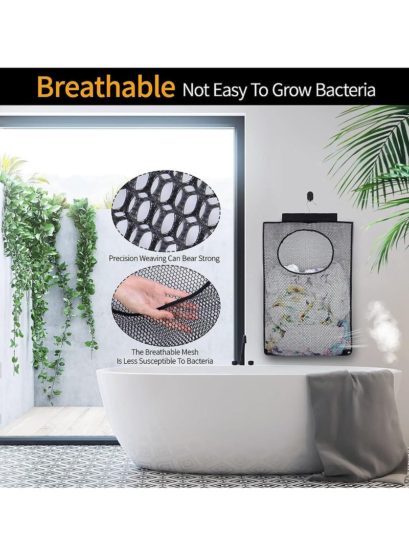 SYOSI Hanging Mesh Laundry Bag Door Hanging Laundry Hamper Bag, Laundry Hamper Bags Collapsible Over Door Laundry Bag Large Hamper Clothes Storager for Space Saving Large Laundry Organizer Bag - Image 3