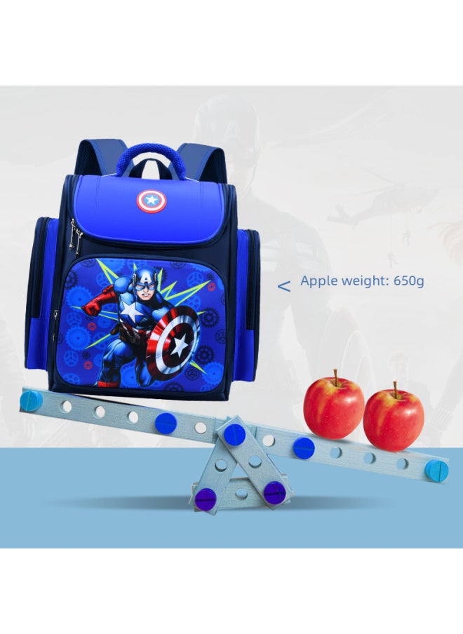 Generic - Kids School Backpack High Quality Leather Material Durable Double Strap Design Suitable For Primary School Students-Color:Space Spider Large + Pencil Case + Watch + Cup + Tutorial Bag - Image 1