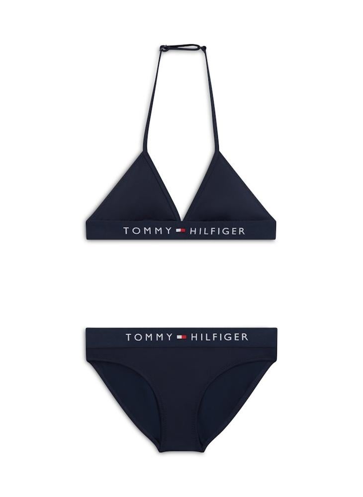 TOMMY HILFIGER Original Logo Halterneck Triangle Bikini Set - Image 1