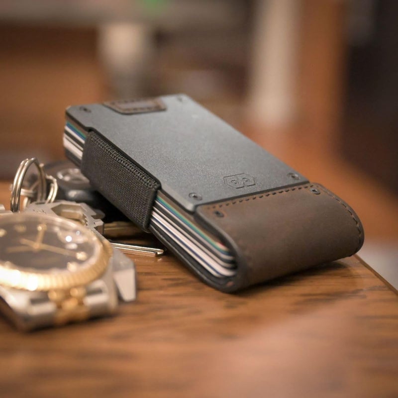PROOF Wallet | Slim Minimalist Wallets for Men | Leather & Metal | RFID Wallet | Front/Back Pocket | Gift Box | Veteran Owned (Founder (Brown Leather | Dark Gun Metal)) - Image 5