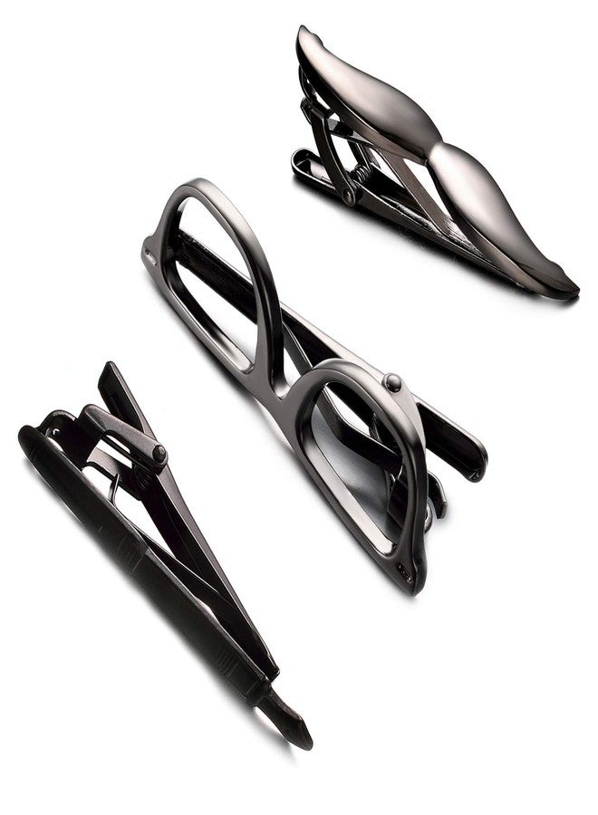 Yoursfs 3Pcs Black Tie Clips For Men with Glasses Moustache Pen Tie Pin Mens Accessories - Image 3
