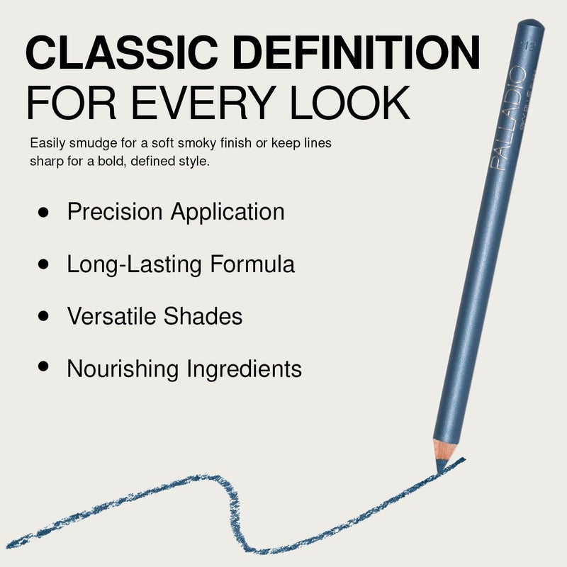 Palladio Wooden Eyeliner Pencil, Thin Pencil Shape, Easy Application, Firm yet Smooth Formula, Perfectly Outlined Eyes, Contour and Line, Long Lasting, Rich Pigment, Sky Blue - Image 5