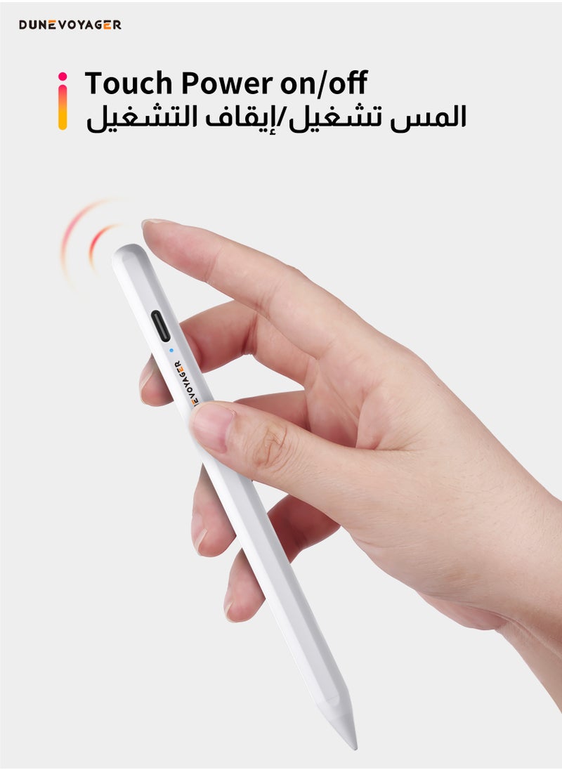 قلم رقمي نشط Active Digital Stylus Pen Pencil Pro الجيل الثاني لقلم iPad مع شحن سريع ودقة عالية، أقلام رقمية متطورة للرسم والكتابة، مع وظيفة مقاومة لمسات راحة اليد. قلم نشط متوافق مع أجهزة Apple iPad (2018-2024) بما في ذلك iPad Pro بحجم 11/12.9 بوصة، وiPad الجيل 10/9/8/7/6، وiPad Air الجيل 5/4/3، وiPad Mini الجيل 5/6/7. أبيض - pzsku/Z07802FEF2B83356C0F2DZ/45/_/1733471479/7699d9be-f31b-4475-9299-2f14e797fae0