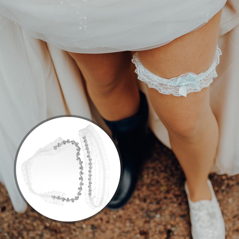 2pcs Wedding Bride Garters Bridal Lace Leg Garters Leg Bands Women Thigh Garters - Image 1