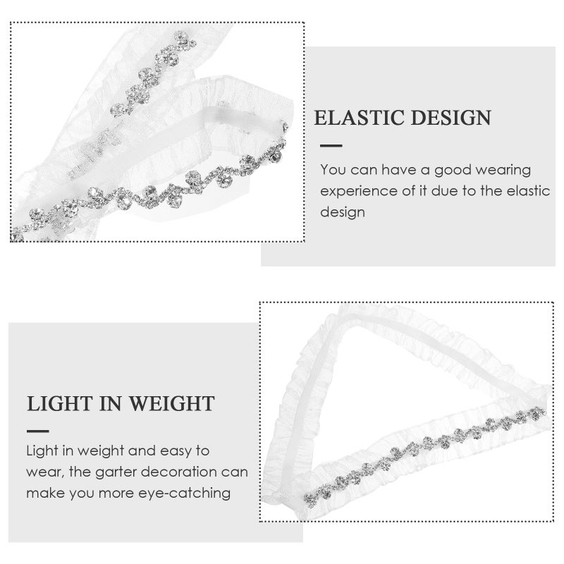 2pcs Wedding Bride Garters Bridal Lace Leg Garters Leg Bands Women Thigh Garters - Image 5