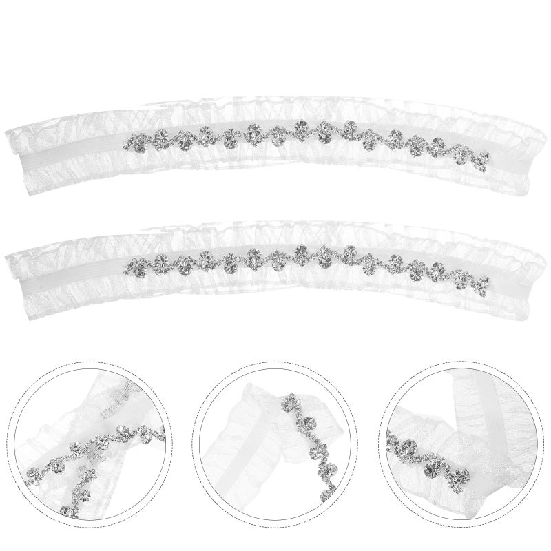2pcs Wedding Bride Garters Bridal Lace Leg Garters Leg Bands Women Thigh Garters - Image 2