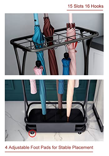 GeLive Umbrella Holder Entryway Umbrella Display Stand Rack Umbrella Container Cane Rack Walking Stick Stand Golf Club Organizer Metal Home Office Patio Decor Indoor Outdoor Stored 31 Umbrellas - Image 3