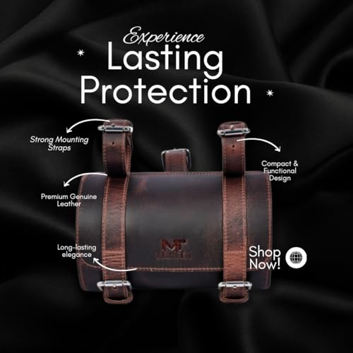 MaheTri - Motorcycle Side Leather Bag Pouch, Saddle Bag, Tool Bags for Bike (Grayson) - Image 3