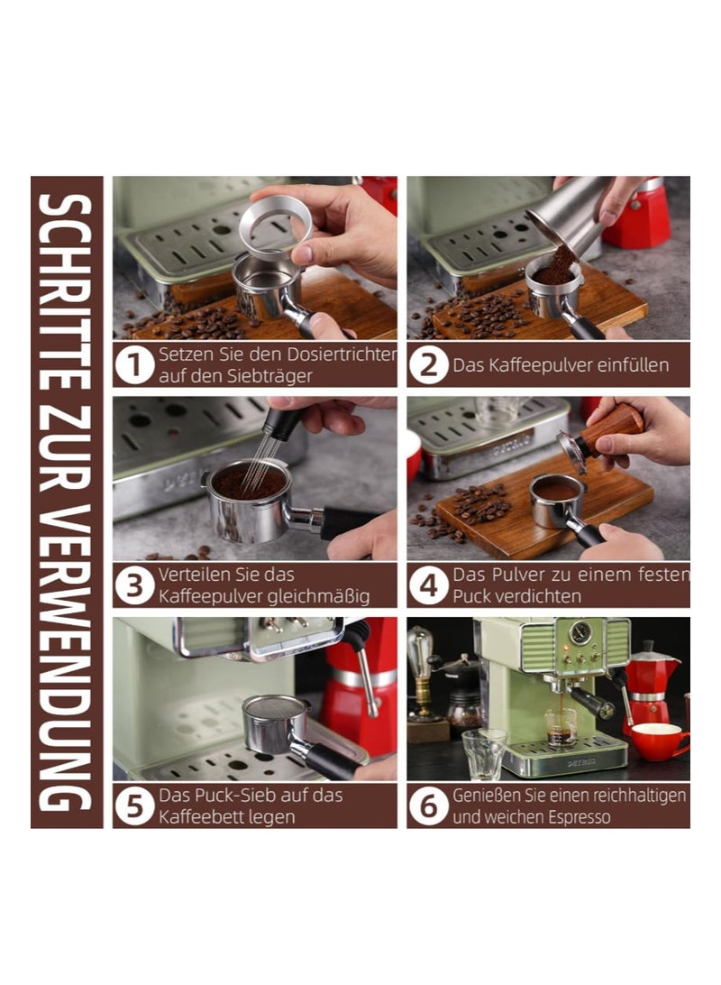 EZSOZO 51mm WDT Tool Espresso Accessories kit， Stainless Steel Espresso Dosing Funnel and Puck Screen ，Espresso Distribution Tool，Espresso Coffee Stirrer for Barista - Image 5