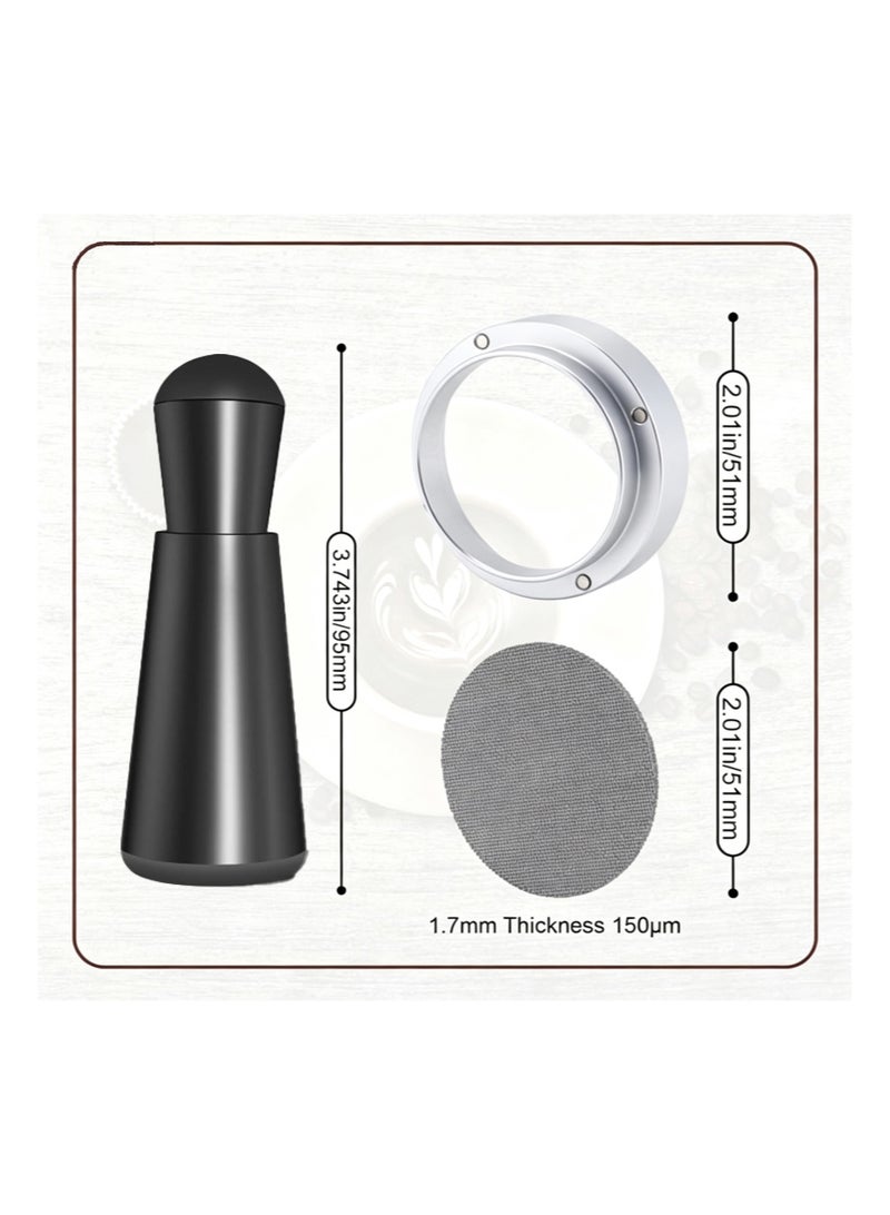 EZSOZO 51mm WDT Tool Espresso Accessories kit， Stainless Steel Espresso Dosing Funnel and Puck Screen ，Espresso Distribution Tool，Espresso Coffee Stirrer for Barista - Image 4