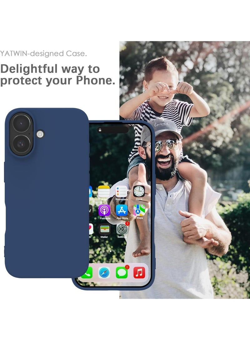 Silicone Shockproof Cover for iPhone 16, Full Protection 3 Layers, with Soft Microfibre Lining (Blue) - Image 2