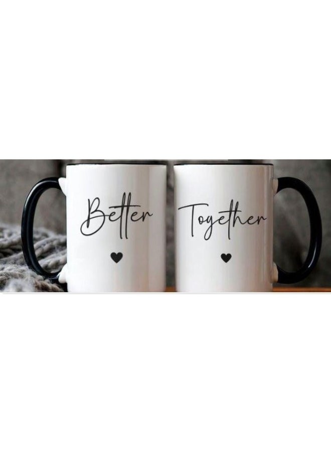 RYN Better Together Mugs Set,Mr And Mrs Mugs,Custom Couple Coffee Mug Set,His And Hers,Engagement Present,Wedding Gift,Valentines Day Gift 