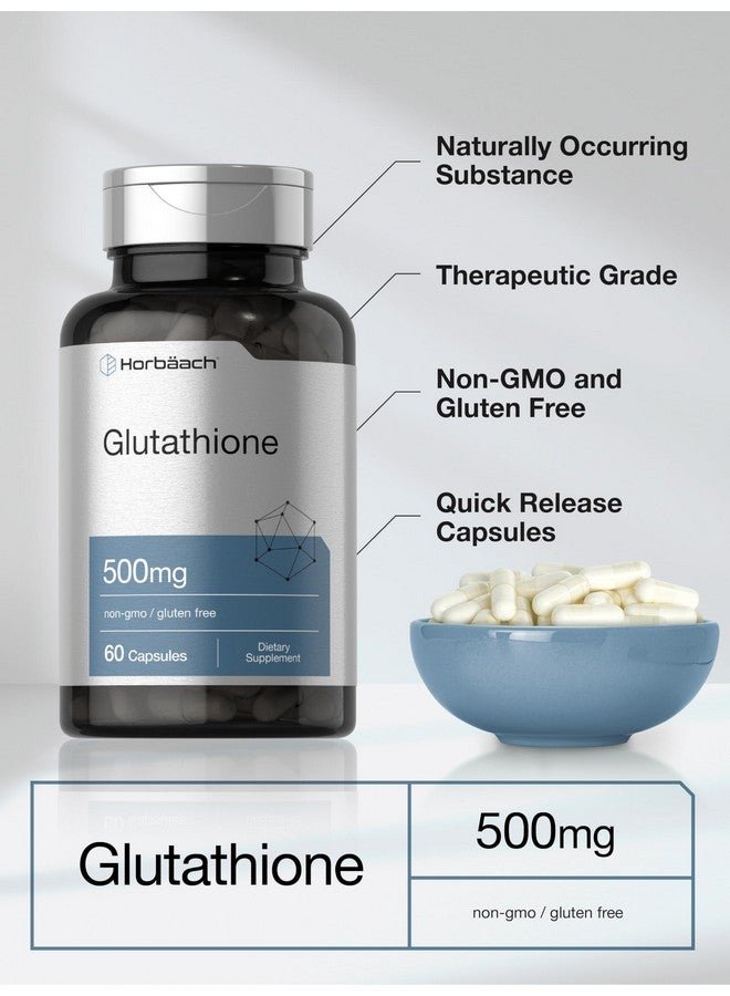 Horbäach Glutathione 500mg Reduced Supplement | 60 Capsules | Non-GMO & Gluten Free - Image 4