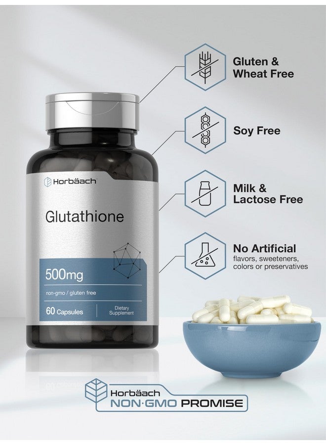 Horbäach Glutathione 500mg Reduced Supplement | 60 Capsules | Non-GMO & Gluten Free - Image 5