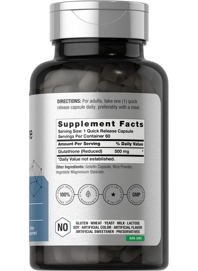 Horbäach Glutathione 500mg Reduced Supplement | 60 Capsules | Non-GMO & Gluten Free - Image 2