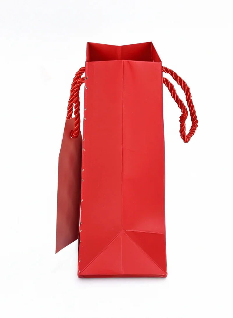 Share the Love Luxury Red Paper Gift Bag – Small Size with Foil Design, Premium Quality Present Bag with Handles, Perfect for Birthday, Wedding, Anniversary & Special Occasions