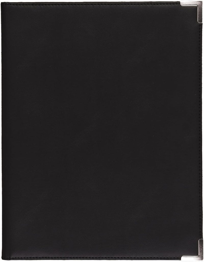 Samsill محفظة أعمال مجموعة سامسيل الكلاسيكية - محفظة تنفيذية من الجلد الصناعي مع زوايا نحاسية، منظم مستندات، 8.5 × 11 دفتر ملاحظات، أسود - Image 1