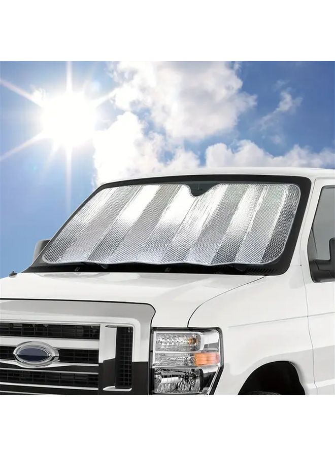 Black Leather Car Sunshade Front Windshield Sun Shade Automotive Accessory - Image 4