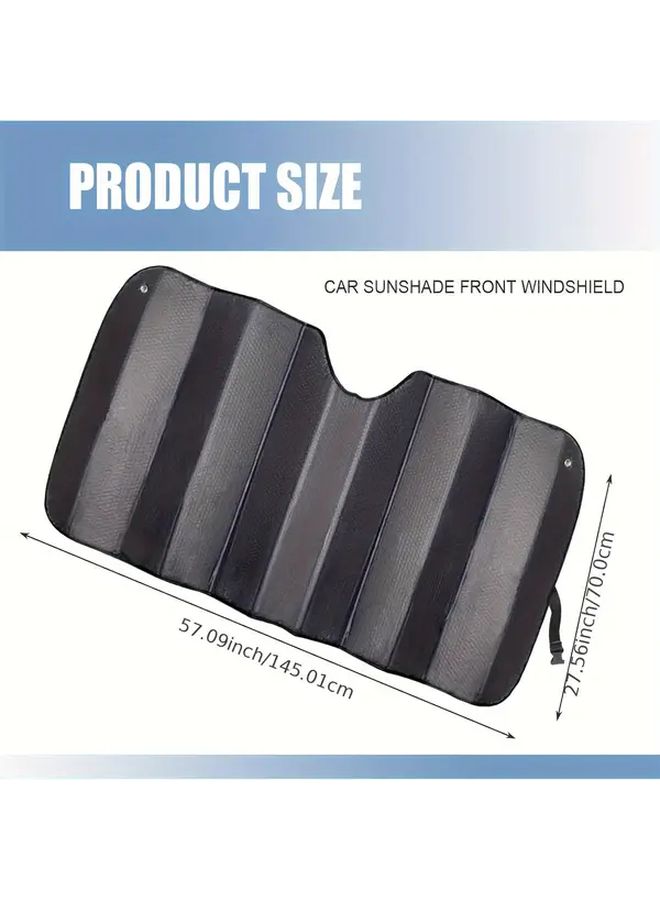 Black Leather Car Sunshade Front Windshield Sun Shade Automotive Accessory - Image 3