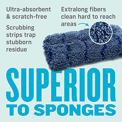 E-Cloth Kitchen Dynamo, Premium Microfiber Non-Scratch Kitchen Dish Scrubber Sponge, Ideal for Dish, Sink and Countertop Cleaning, 100 Wash Guarantee, Blue, 2 Pack - Image 3