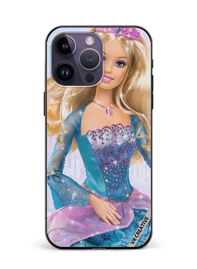 VR CREATIVE Protective Case Cover For Apple iPhone 15 Pro Max Blue Barbie Design Multicolour - Image 1