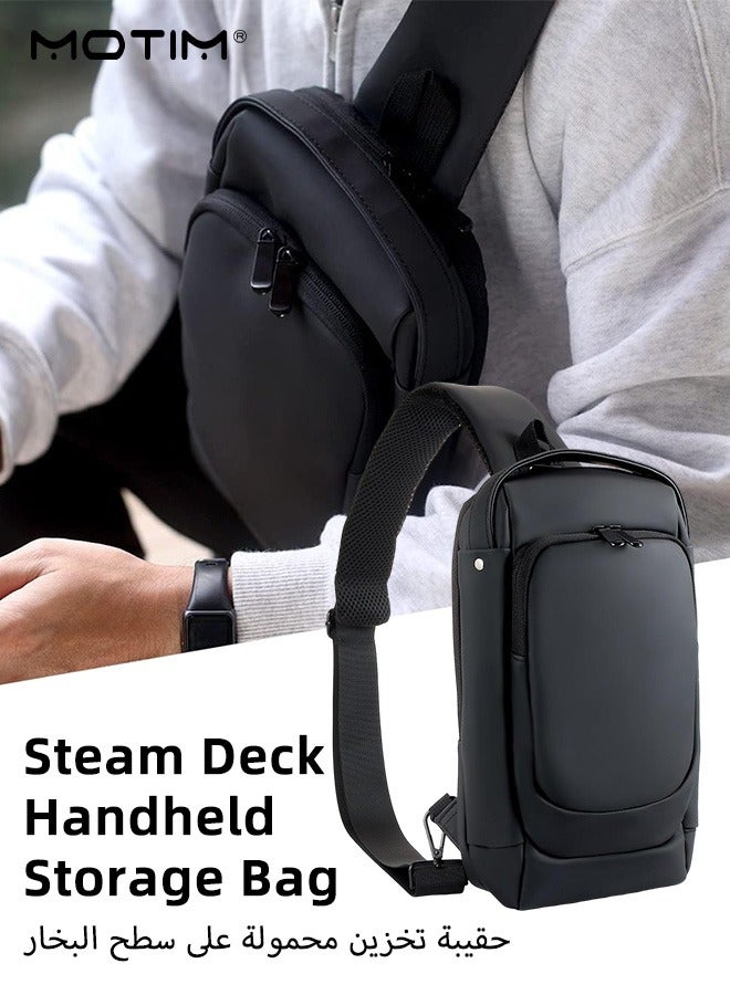 Motim Carrying Case for Steam Deck & Accessories, Portable Steam Deck Travel Storage Bag, Crossbody Bag with Pockets, Waterproof and Shockproof for Protector Case, Large Capacity  - Image 1