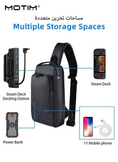 Motim Carrying Case for Steam Deck, Steam Deck Travel Bag, Crossbody Bag for Steam Deck Nintendo Switch, Waterproof and Shockproof for Protector Case, Large Capacity  - Image 5