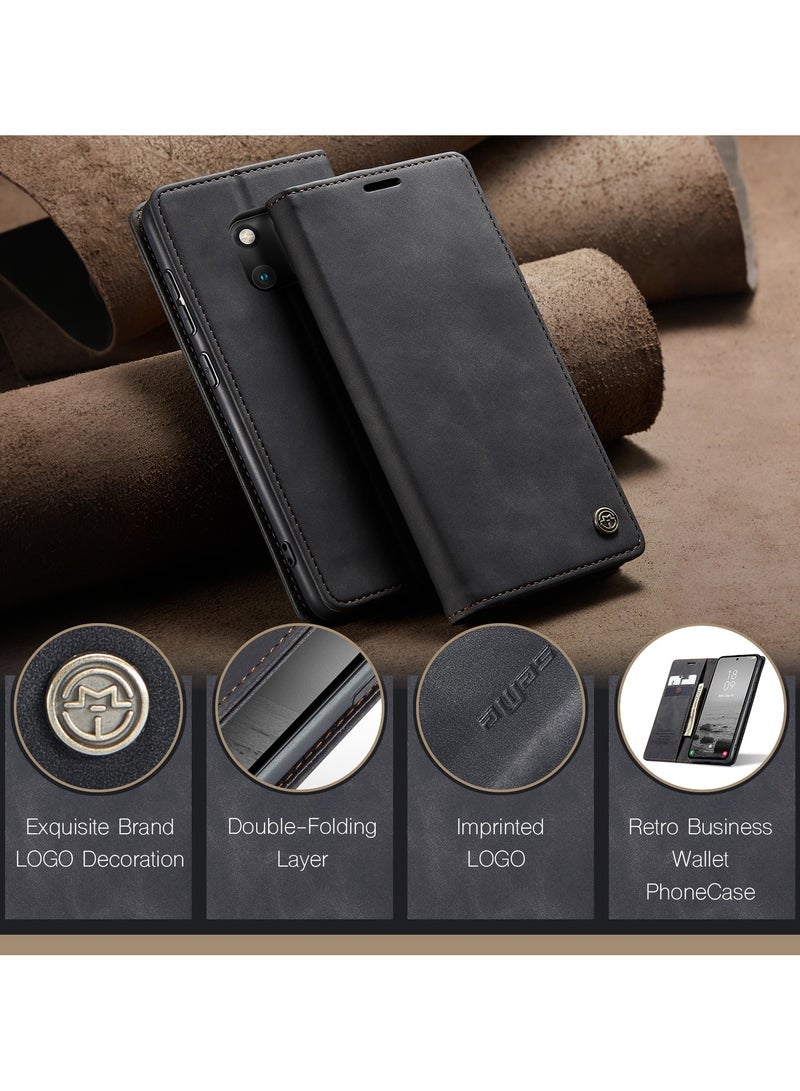 CaseMe Phone Case Luxury PU Leather Design 013 Flip Cover Card Slot Holder Cover For Mate 20 Pro (Black ) - Image 3