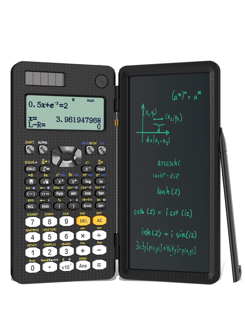 Generic Upgraded 991ES Plus Scientific Calculator Multiview 4-Line Display Scientific Calculators with Erasable LCD Writing Tablet Solar Battery Power Desktop Calculator with Notepad for School  - Image 1