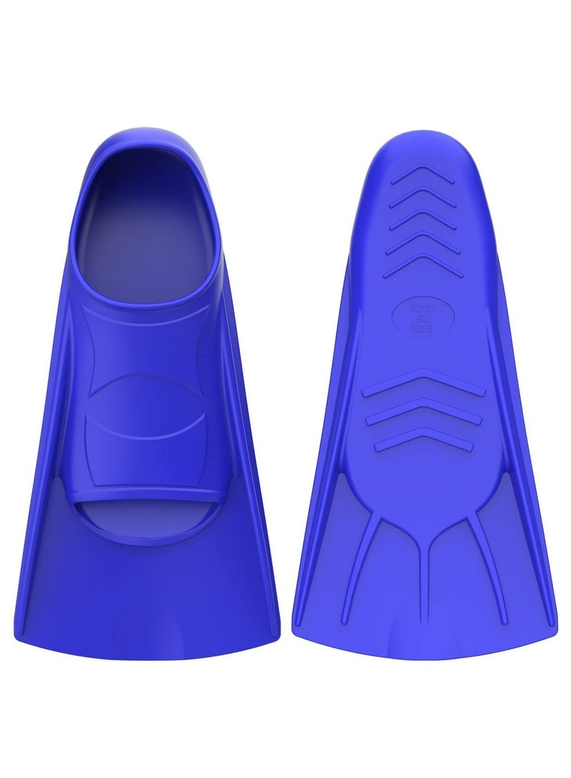 SYOSI Swimming Fins, 8.27*3.35 inches Silicone Short Fins Adult Kids Professional Lightweight Diving Training Flippers for Snorkeling, and Blue  - Image 1