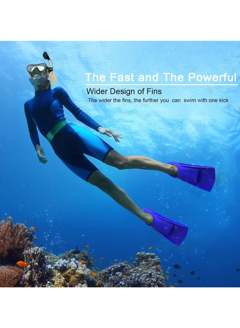 SYOSI Swimming Fins, 8.27*3.35 inches Silicone Short Fins Adult Kids Professional Lightweight Diving Training Flippers for Snorkeling, and Blue  - Image 3