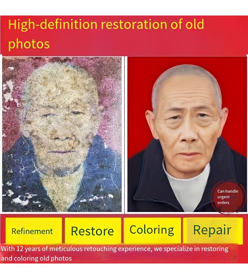 6 Inch Color Photo Restoration Service For Blurred Cracked Faded And Discolored Pictures Paper Ink Repair Office Vintage Wall Art Preservation - Image 5