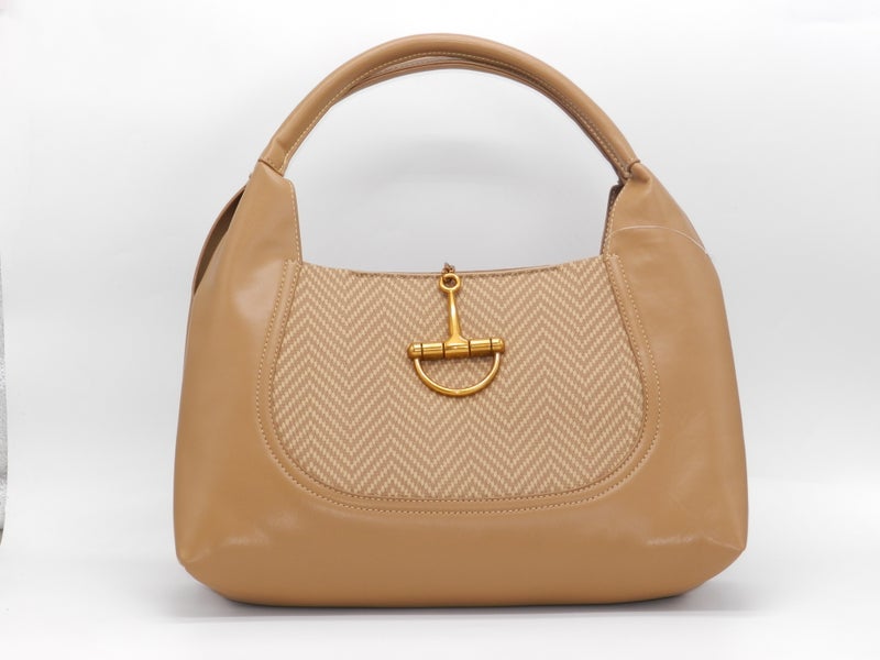 Fourteen Women's Faux Leather Structured Hobo Bag - Khaki - Image 1