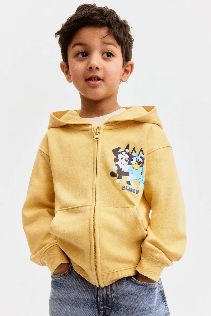 H&M Printed zip-through hoodie