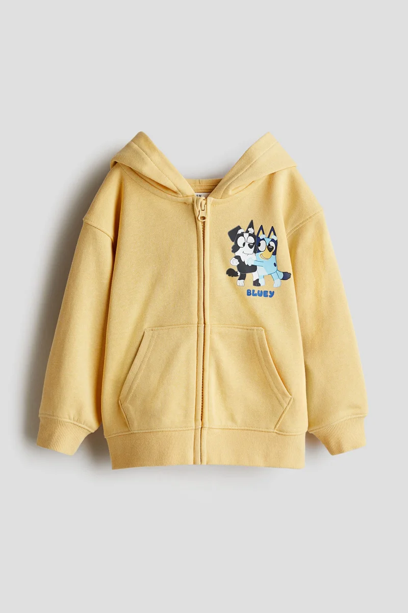 H&M Printed zip-through hoodie
