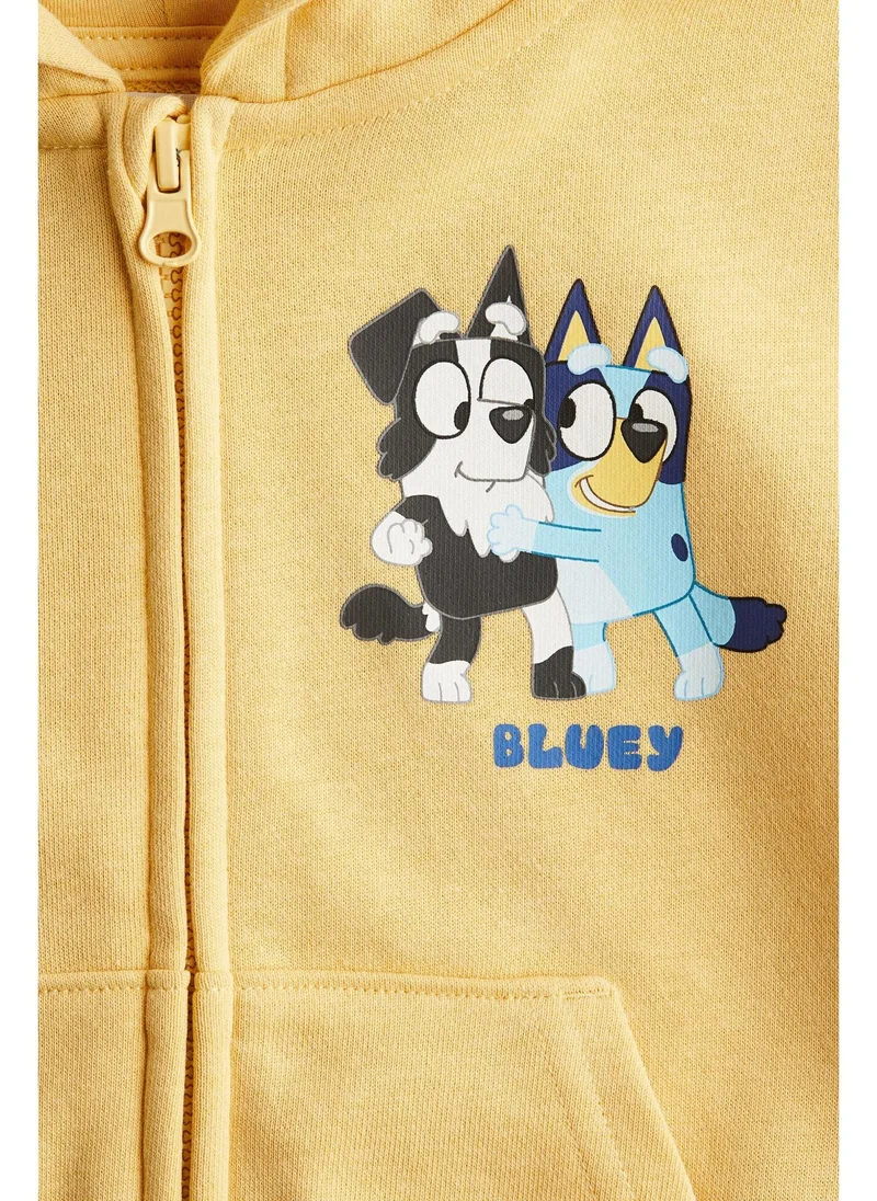 H&M Printed zip-through hoodie