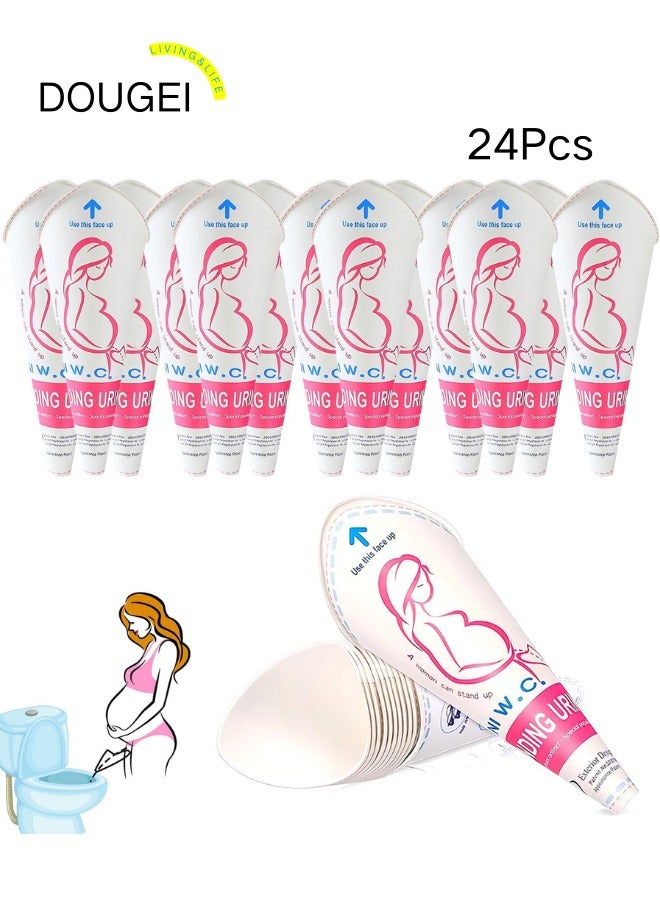 دوغي 24 قطعة قاب البول القابل للتصرف ، ورقة مقاومة للماء ، مقاومة للتسرب العمودي ، مناسبة للتخييم والسفر والمراحيض العامة والنساء والحوامل والأفراد المصابين والأطفال. - Image 1