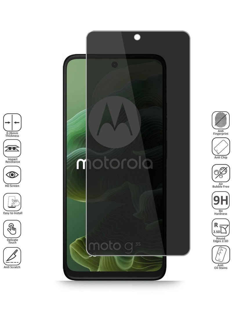 Techie Privacy Tempered Glass Screen Protector for Motorola Moto G35 - Anti Bubbles 9H Hardness 0.33 mm Rounded Edges Easy Installation - Image 4