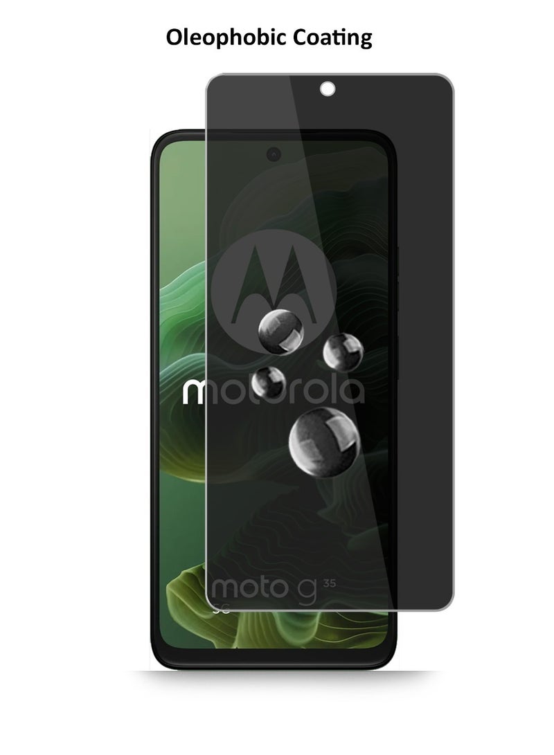 Techie Privacy Tempered Glass Screen Protector for Motorola Moto G35 - Anti Bubbles 9H Hardness 0.33 mm Rounded Edges Easy Installation - Image 2