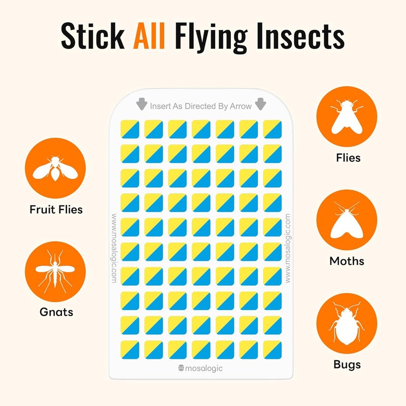mosalogic Sticky Card Plug Refill Replacement Glue Cards for Flying Insect Trap Indoor-10pack (No Device) - Image 2